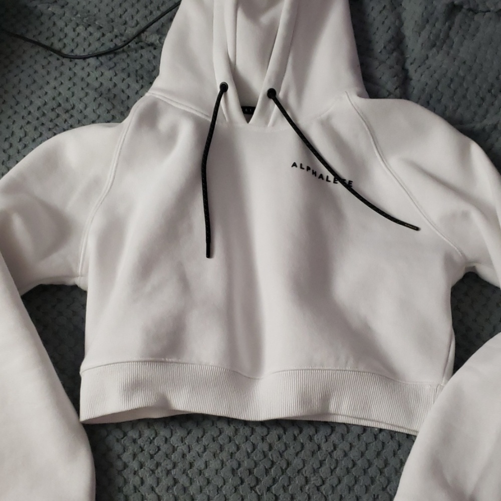Alphalete White cropped hoodie M